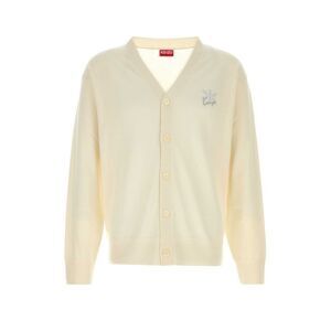 Kenzo Men Cream Wool Blend Cardigan
